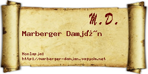 Marberger Damján névjegykártya